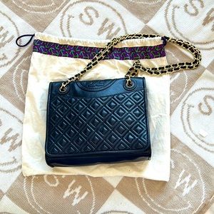 Black quilted Tory Burch bag
